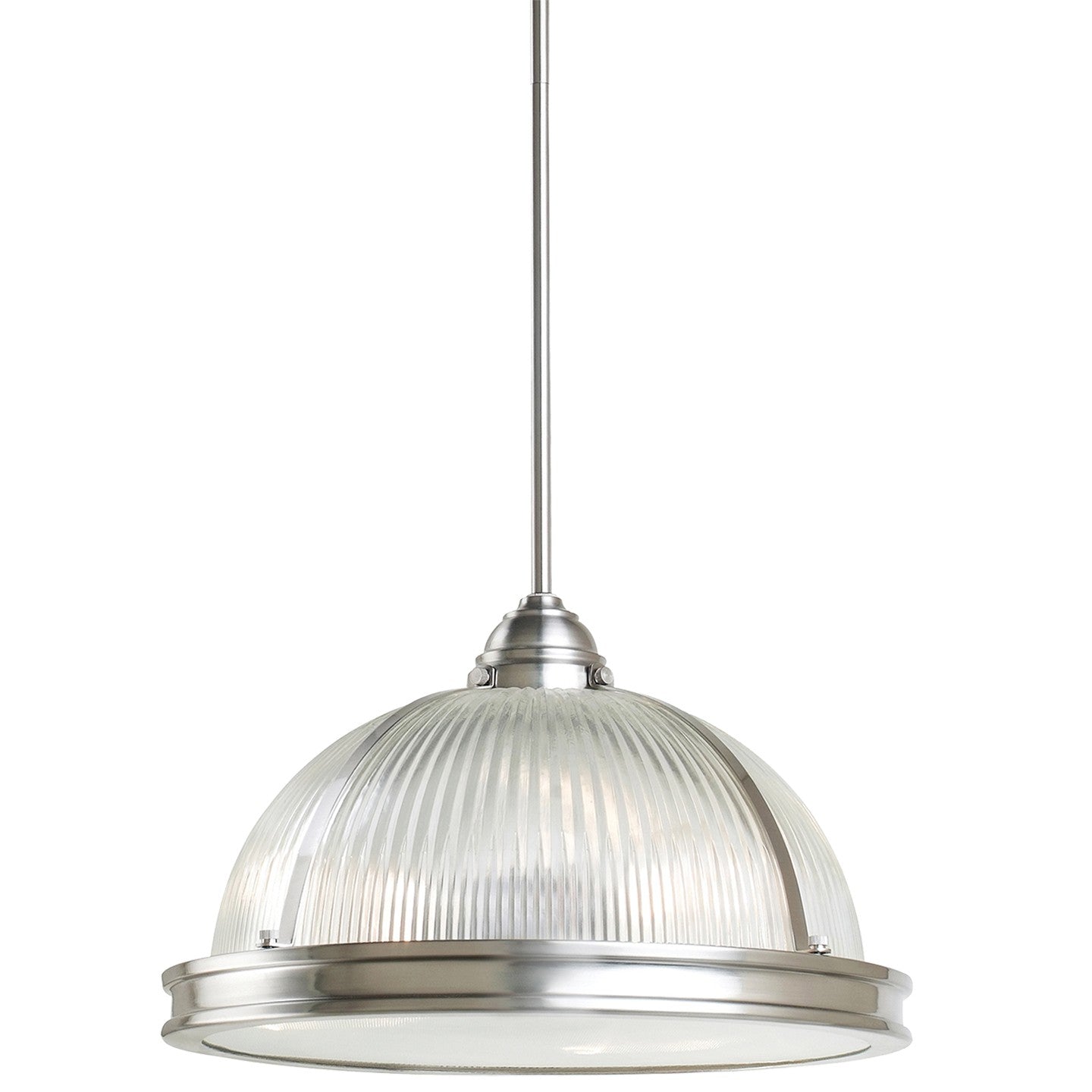 Pratt Street Prismatic Three Light Pendant in Brushed Nickel