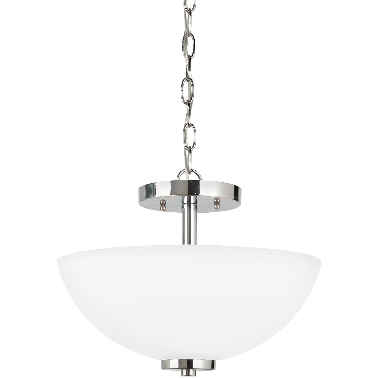 Oslo Two Light Semi-Flush Convertible Pendant in Chrome