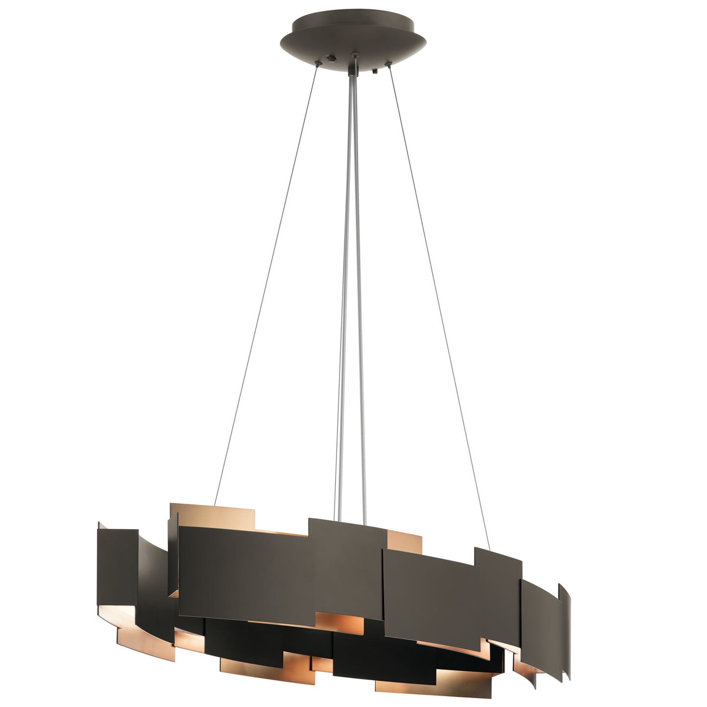 Moderne LED Chandelier in Olde Bronze
