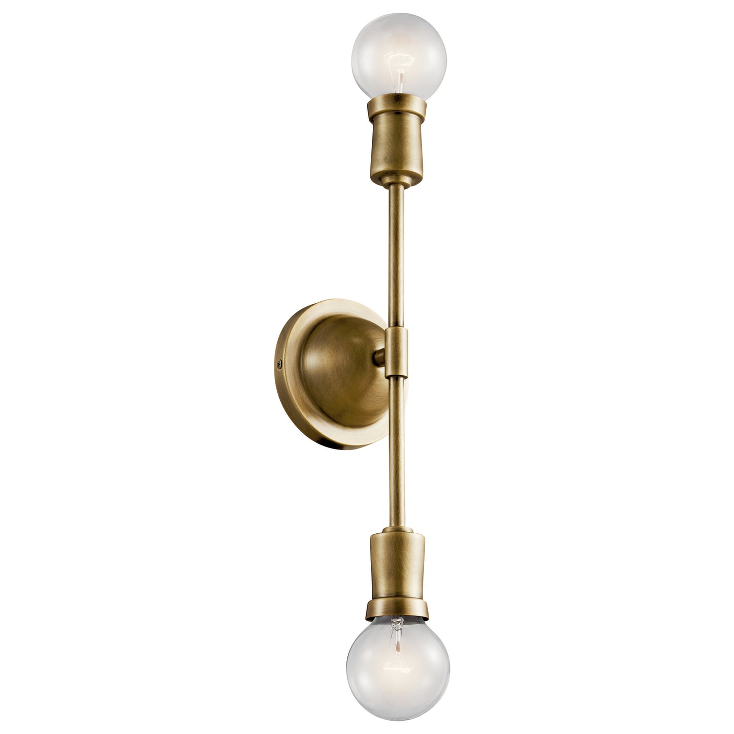 Armstrong Two Light Wall Sconce in Natural Brass