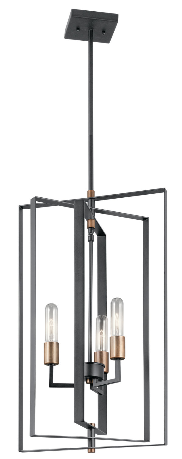 Taubert Three Light Foyer Pendant in Black