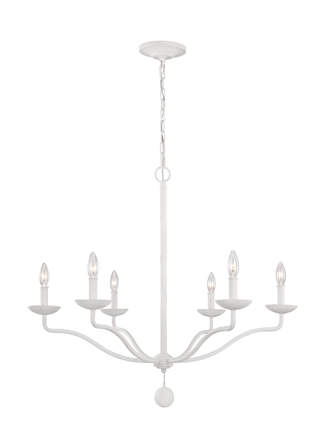 Annie Six Light Chandelier in Plaster White
