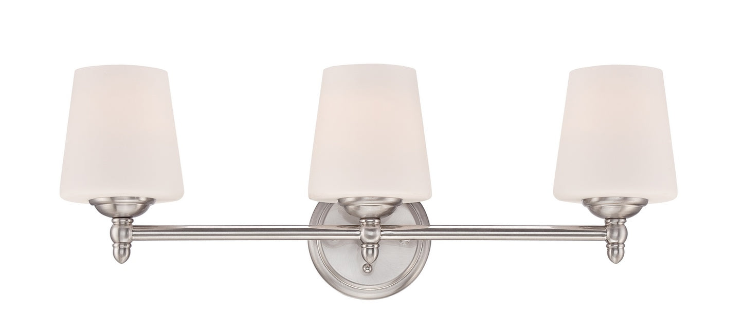 Darcy Three Light Bath Bar in Brushed Nickel