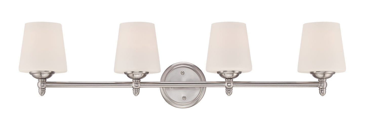 Darcy Four Light Bath Bar in Brushed Nickel