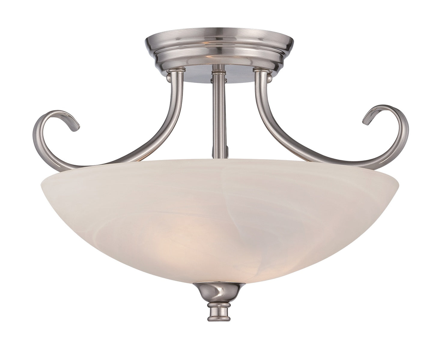 Kendall Two Light Semi-Flush Mount in Satin Platinum