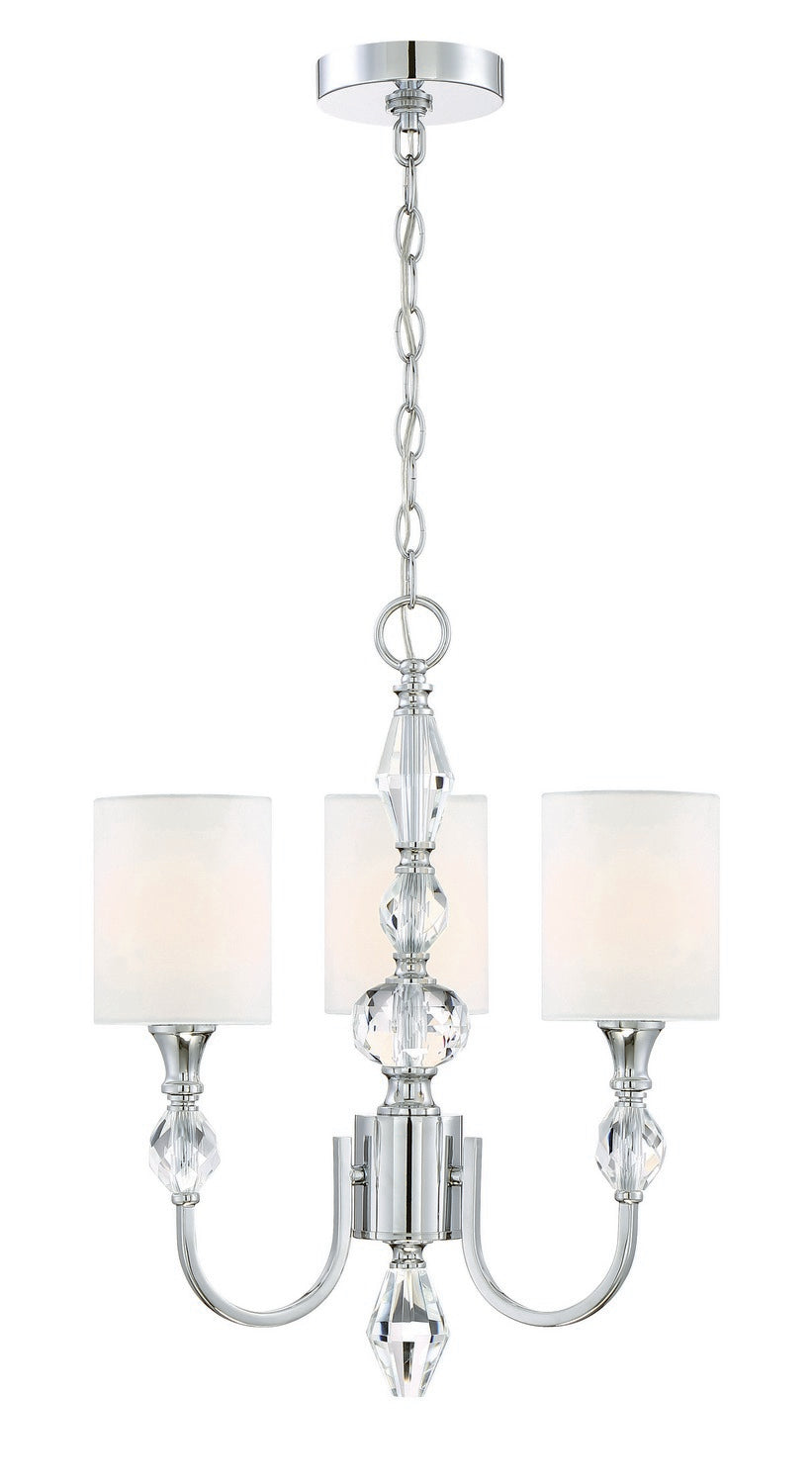 Evi Three Light Chandelier in Chrome