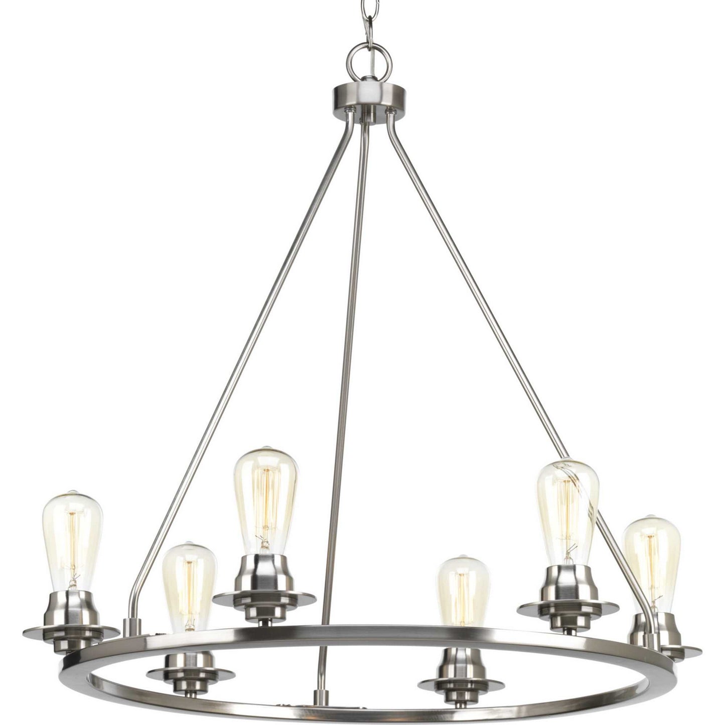 Debut Six Light Chandelier in Brushed Nickel