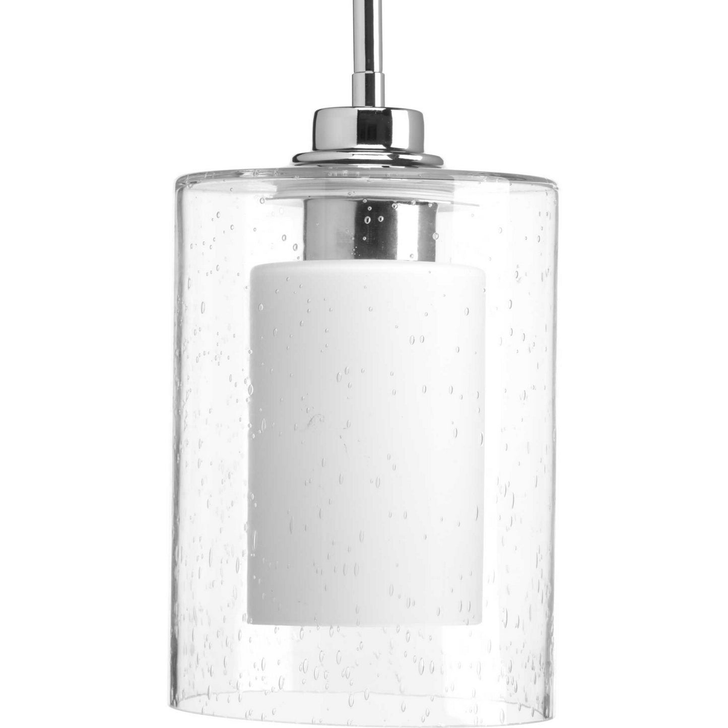 Double Glass One Light Pendant in Polished Chrome