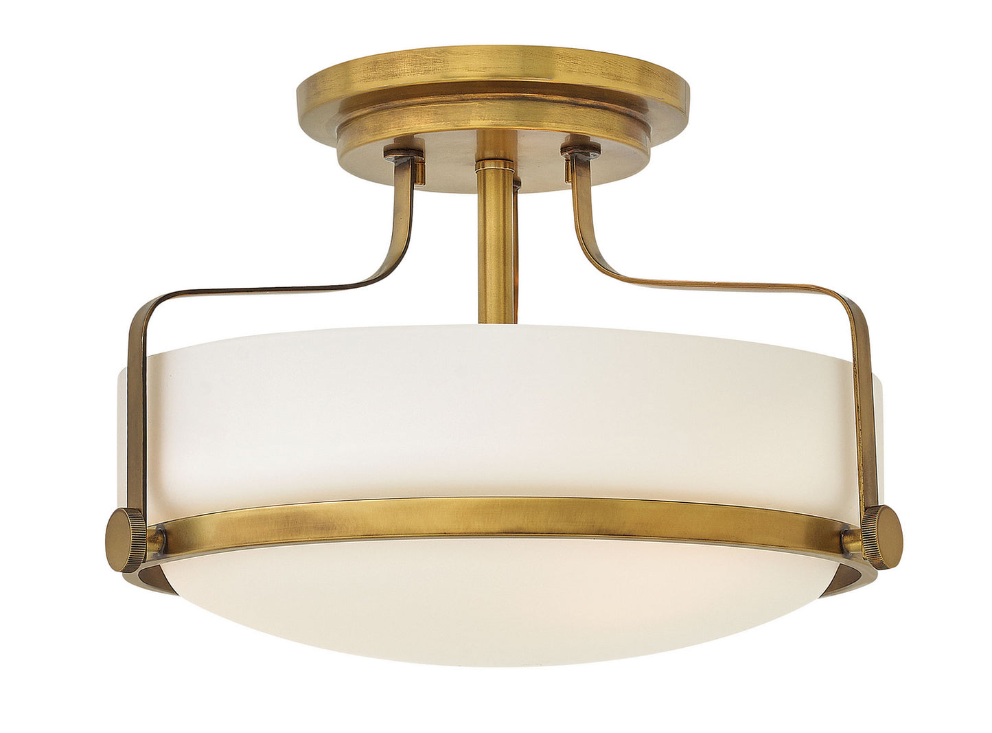 Harper LED Semi-Flush Mount in Heritage Brass
