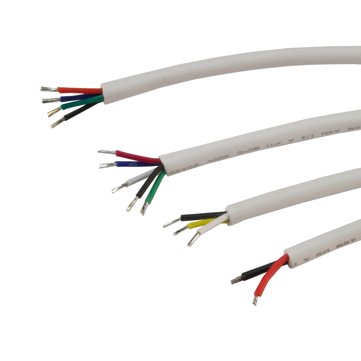 (4-Pack) Multi-Conductor PVC Jacketed Wire in White