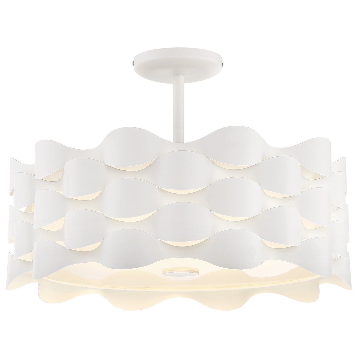 George Kovacs - P1302-655-L - LED Semi Flush Mount - Coastal Current - Sand White