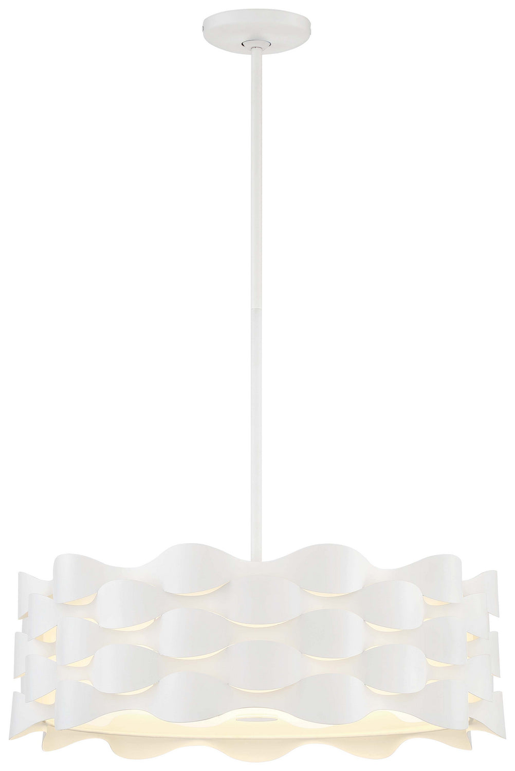 Coastal Current LED Pendant in Sand White