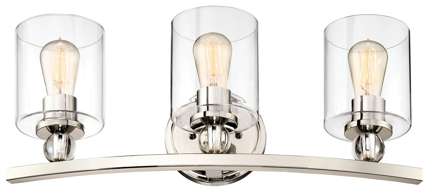 Studio 5 Three Light Bath in Polished Nickel