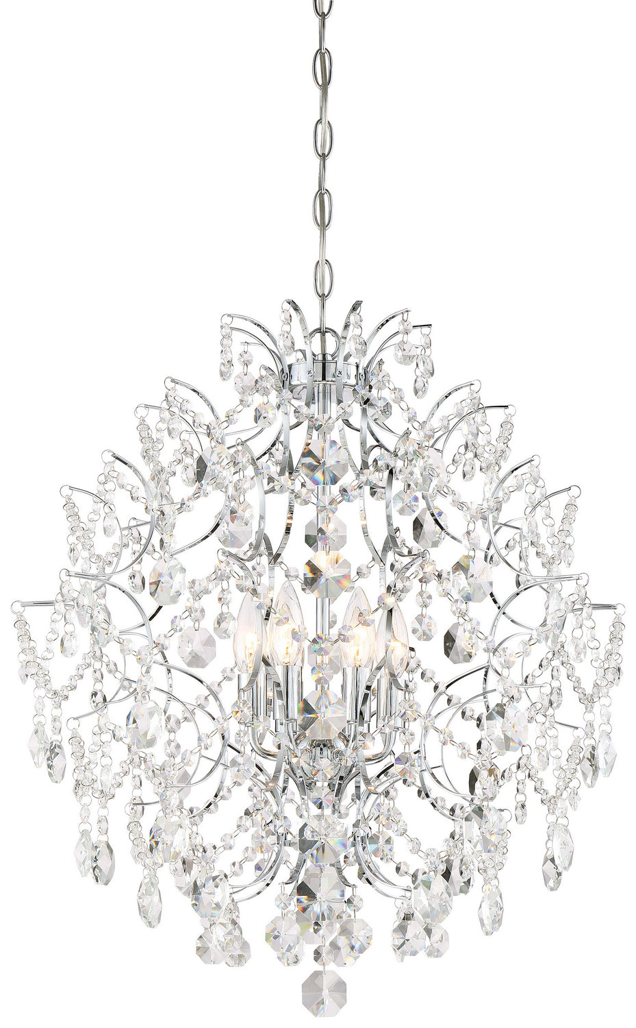 Isabella's Crown Six Light Chandelier in Chrome