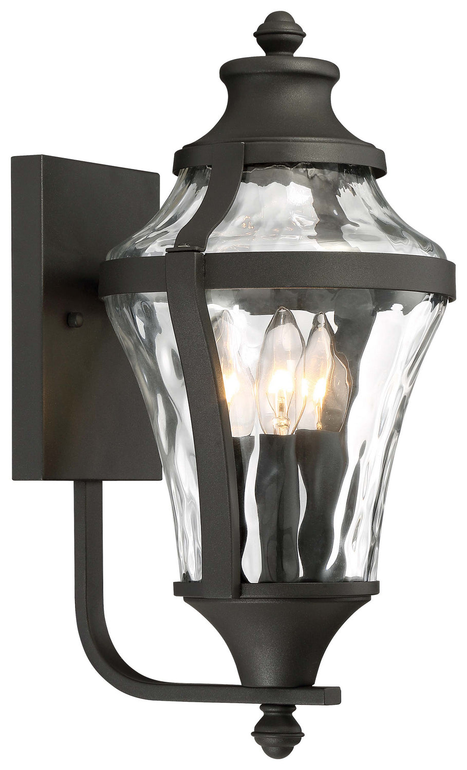 Libre Three Light Outdoor Wall Lamp in Black