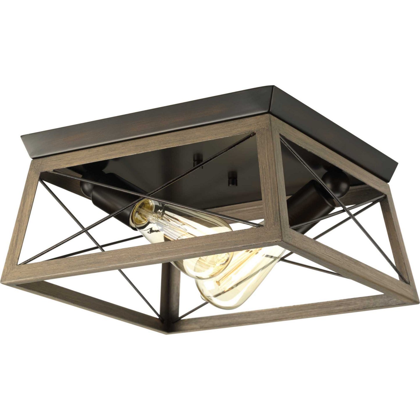 Briarwood Two Light Flush Mount in Antique Bronze