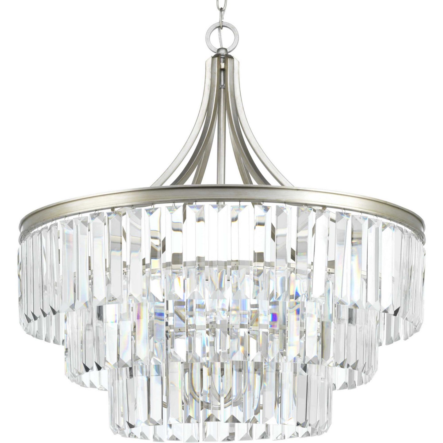 Glimmer Six Light Pendant in Silver Ridge