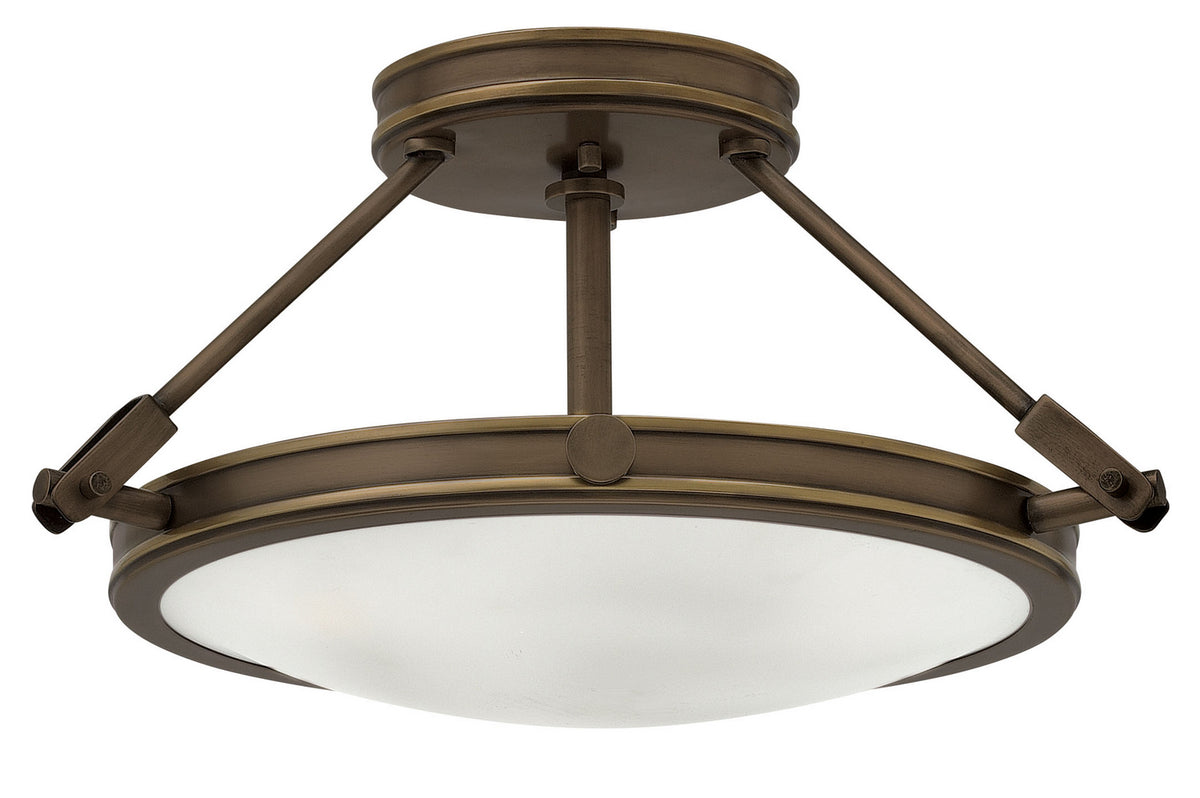 Collier LED Semi-Flush Mount in Light Oiled Bronze