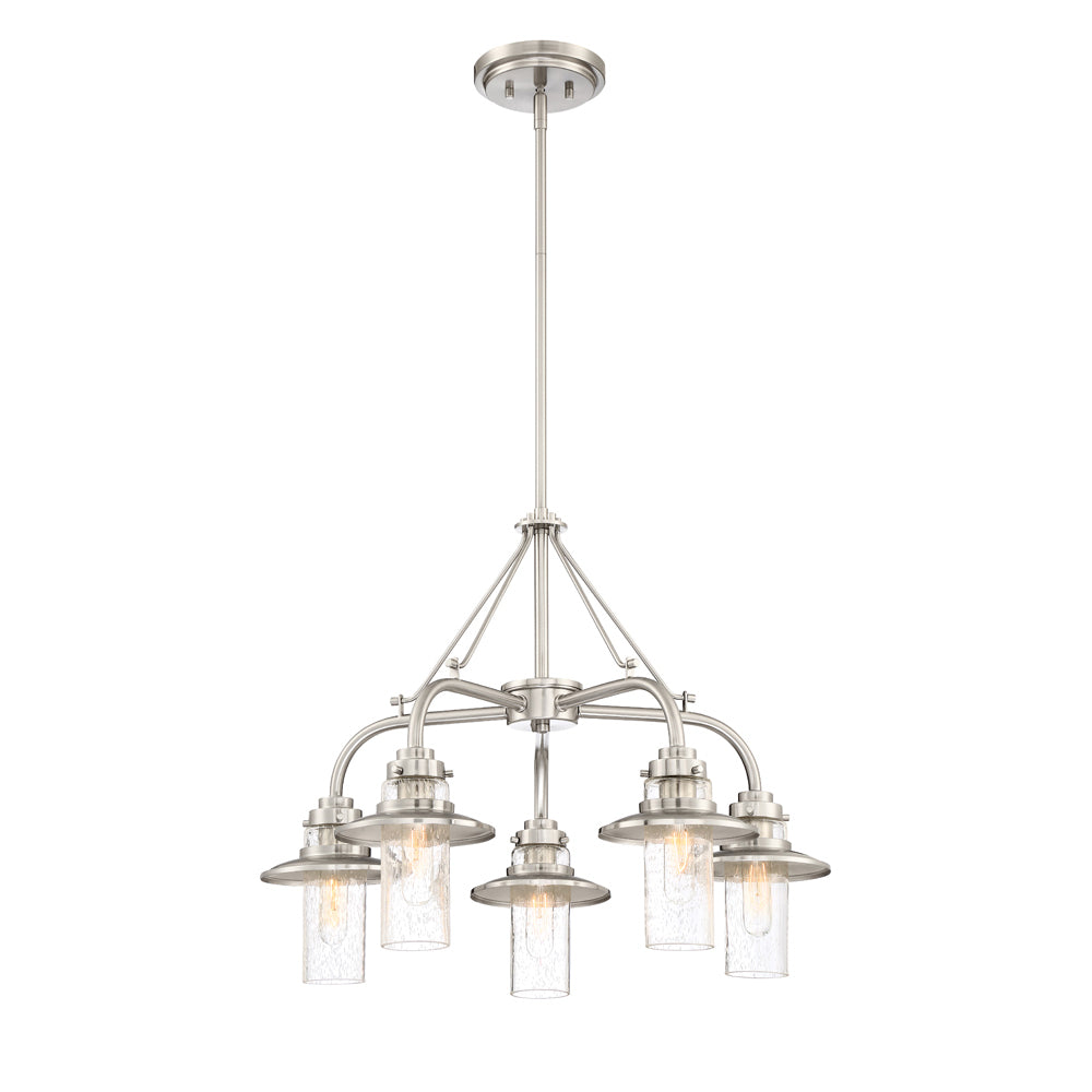 Dover Five Light Chandelier in Satin Platinum
