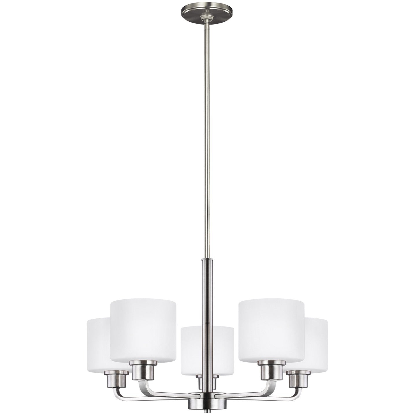 Canfield Five Light Chandelier in Brushed Nickel