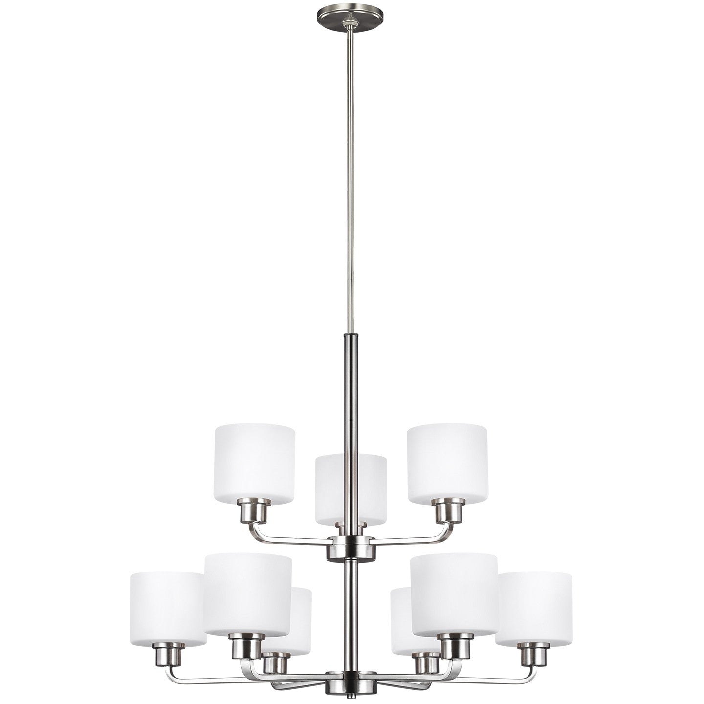 Canfield Nine Light Chandelier in Brushed Nickel