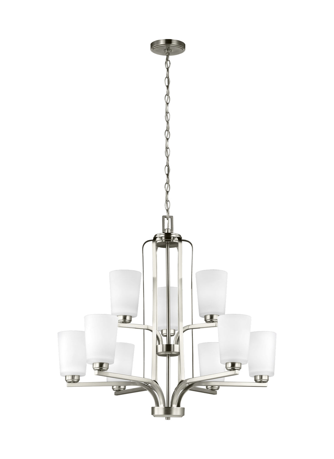 Generation Lighting - 3128909-962 - Nine Light Chandelier - Franport - Brushed Nickel