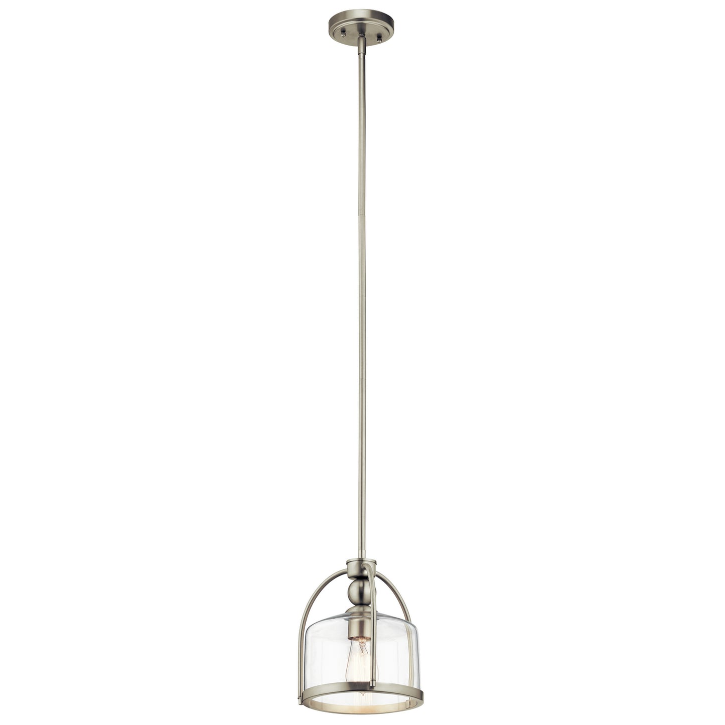 One Light Mini Pendant in Brushed Nickel