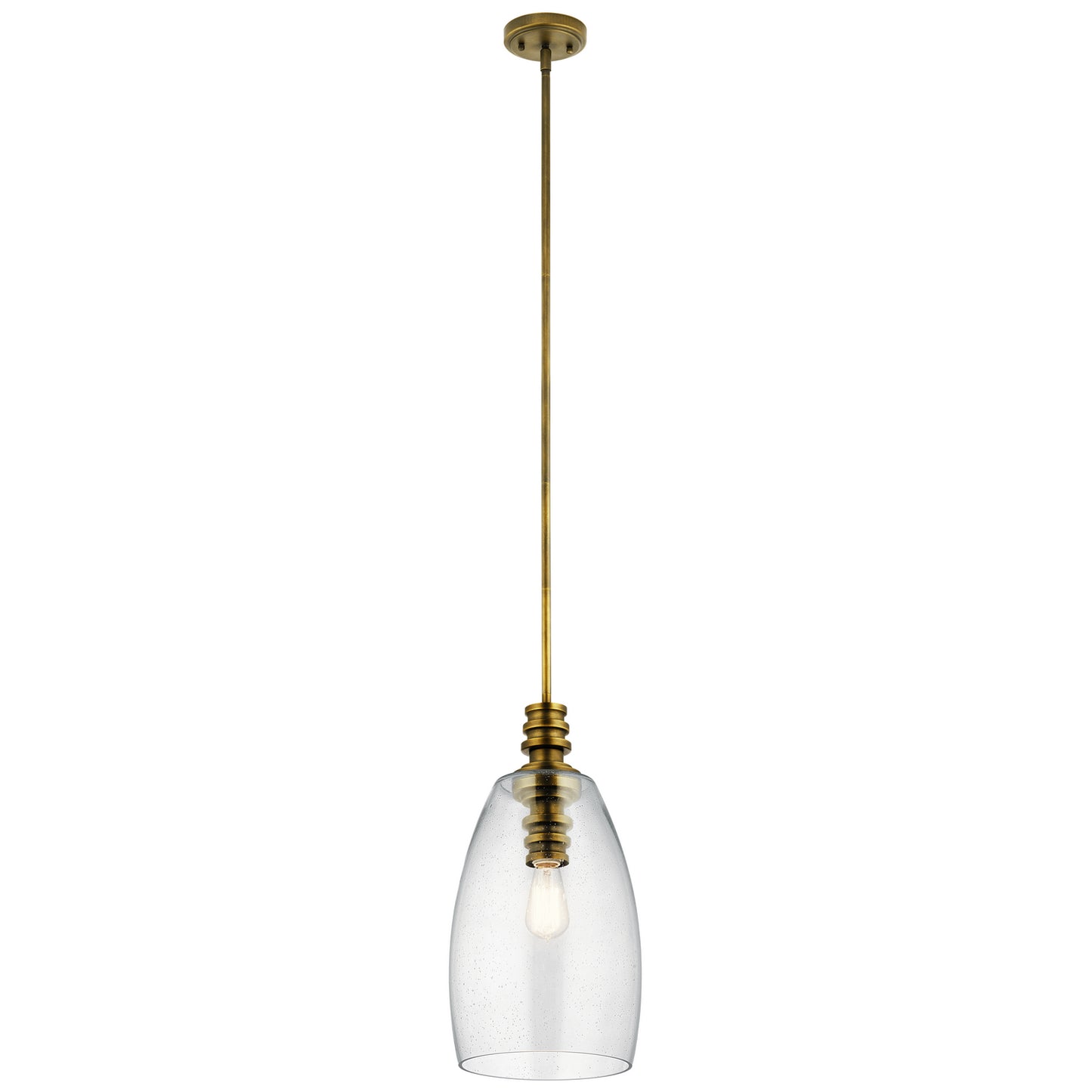 Lakum One Light Pendant in Natural Brass