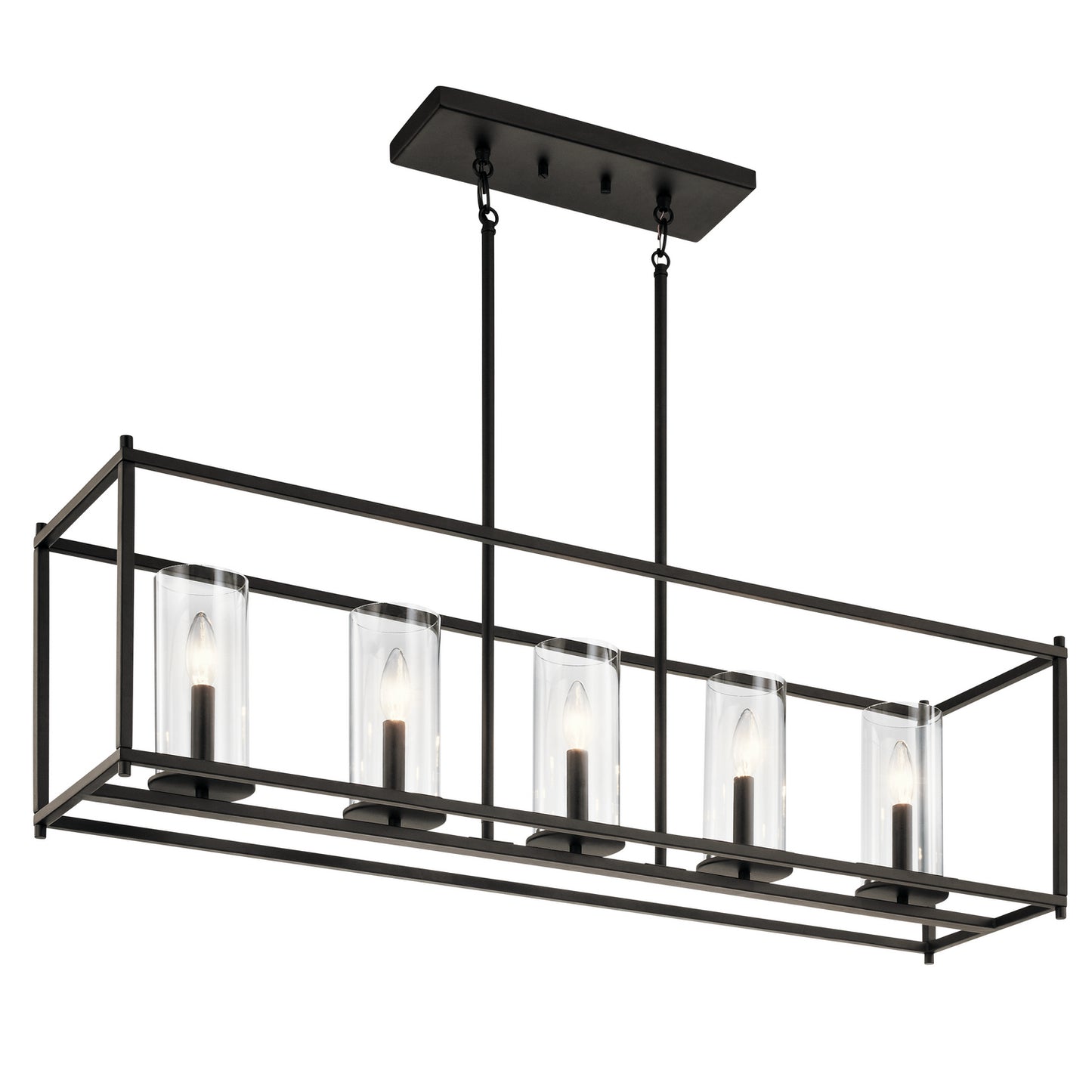 Crosby Five Light Linear Chandelier in Olde Bronze