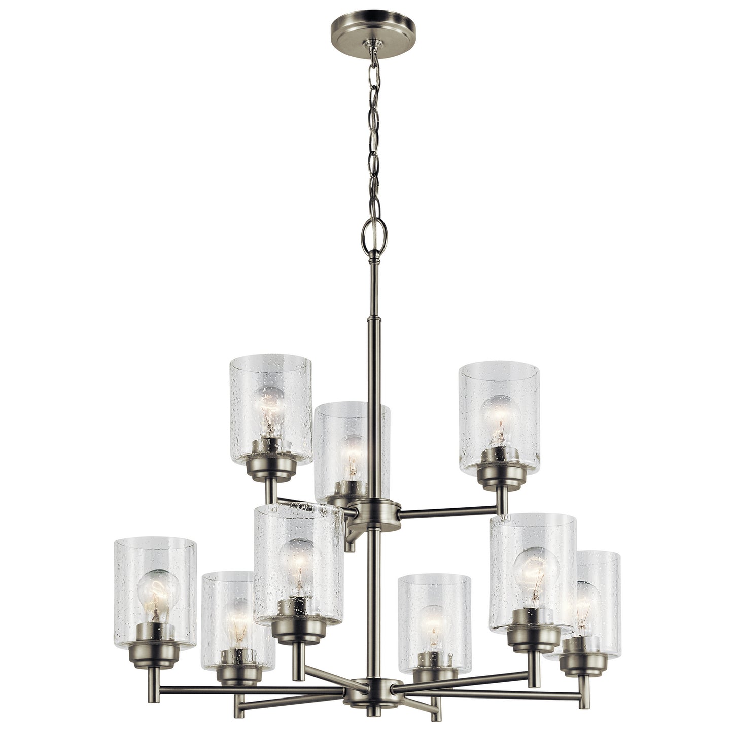 Winslow Nine Light Chandelier in Brushed Nickel