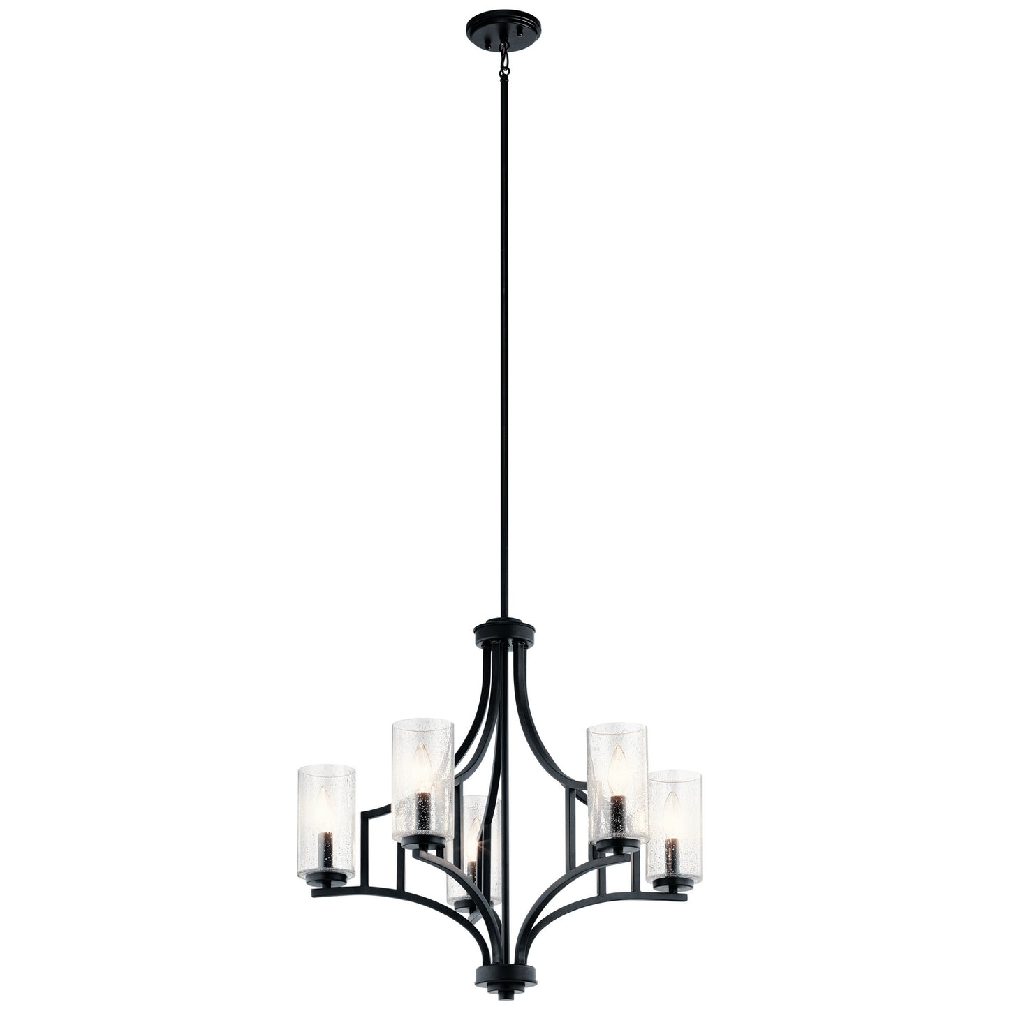 Vara Five Light Chandelier in Distressed Black
