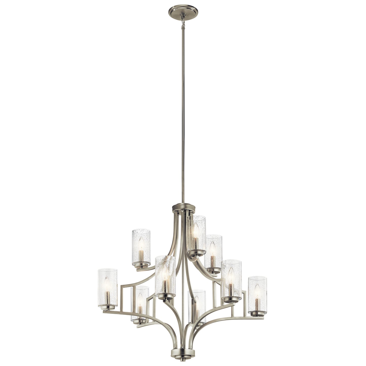Vara Nine Light Chandelier in Brushed Nickel