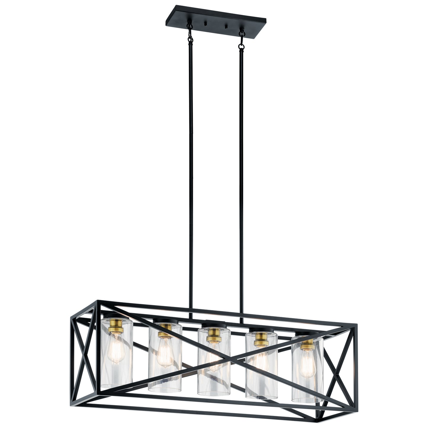 Moorgate Five Light Linear Chandelier in Black