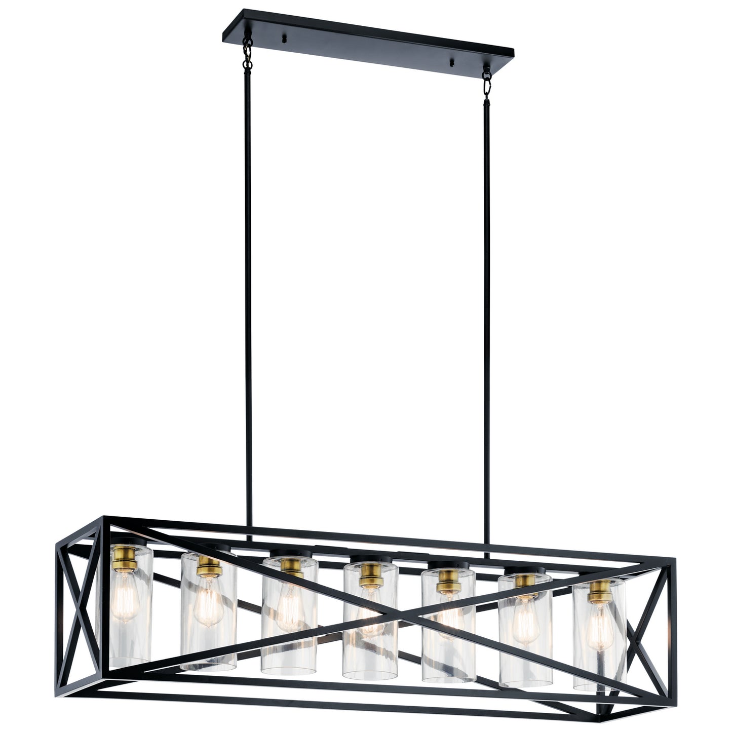 Moorgate Seven Light Linear Chandelier in Black