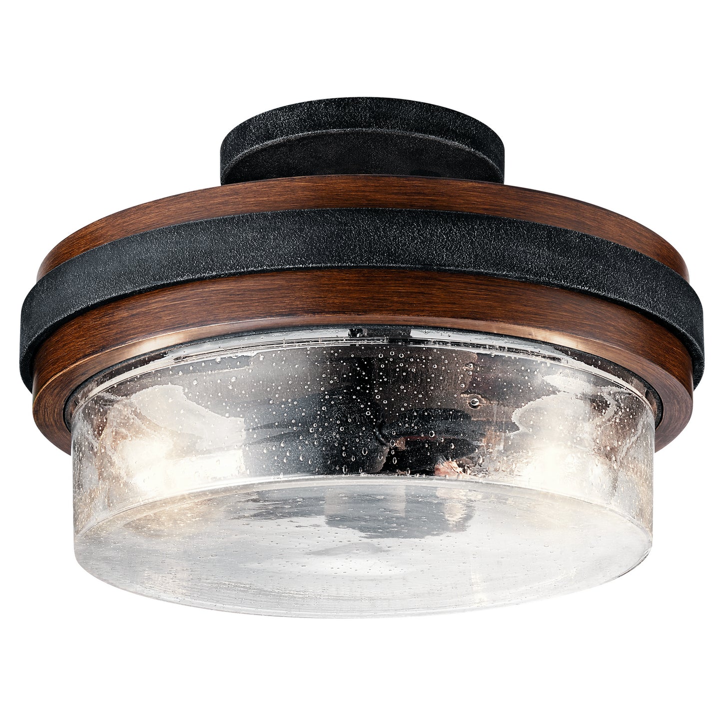 Grand Bank Two Light Semi Flush Mount in Auburn Stained