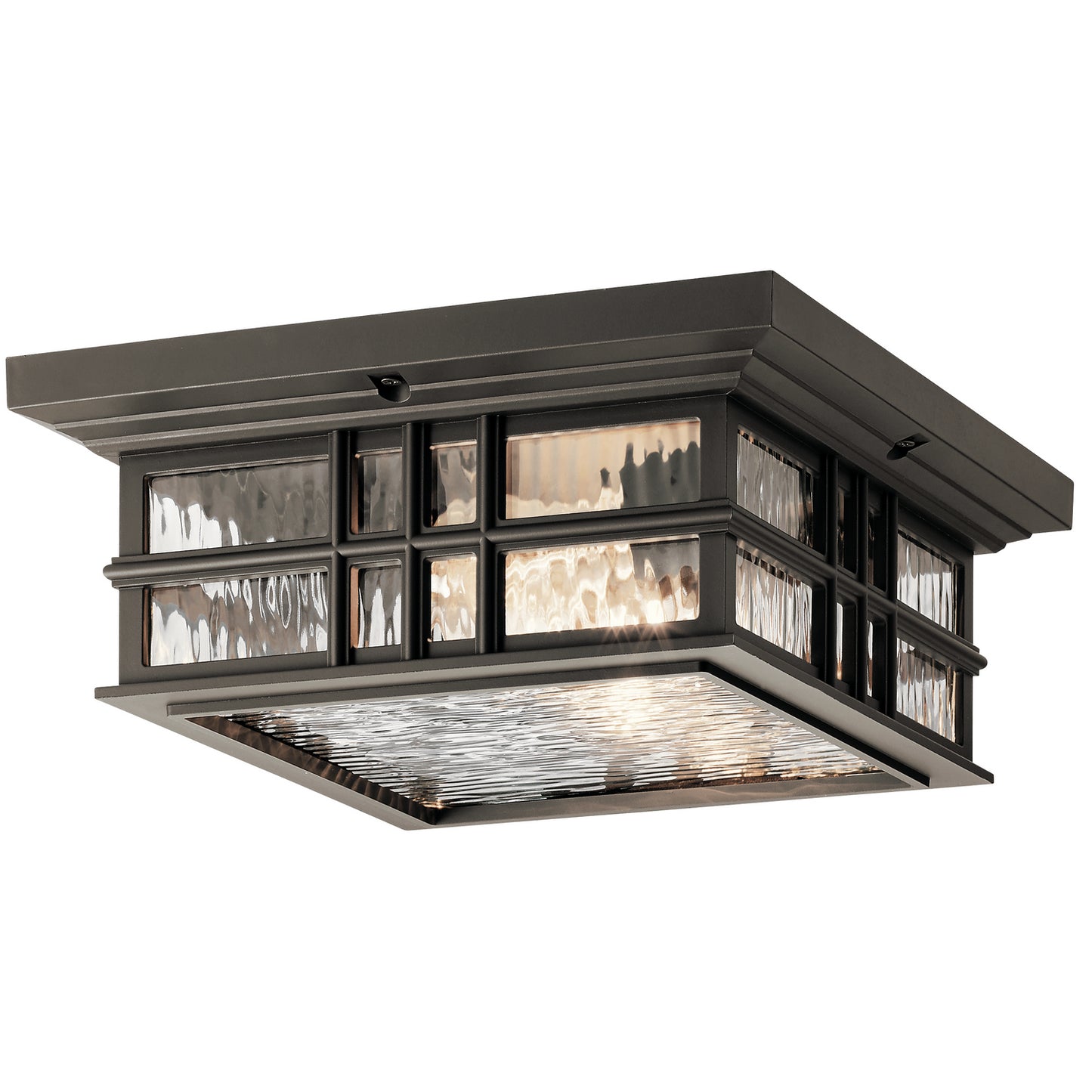 Beacon Square Two Light Outdoor Ceiling Mount in Olde Bronze
