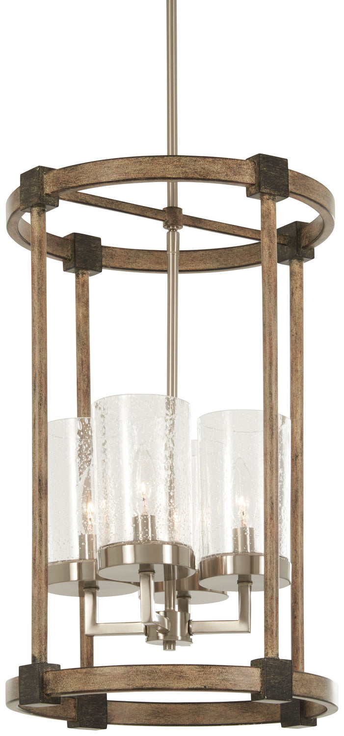 Bridlewood Four Light Foyer Pendant in Stone Grey w/Brushed Nickel