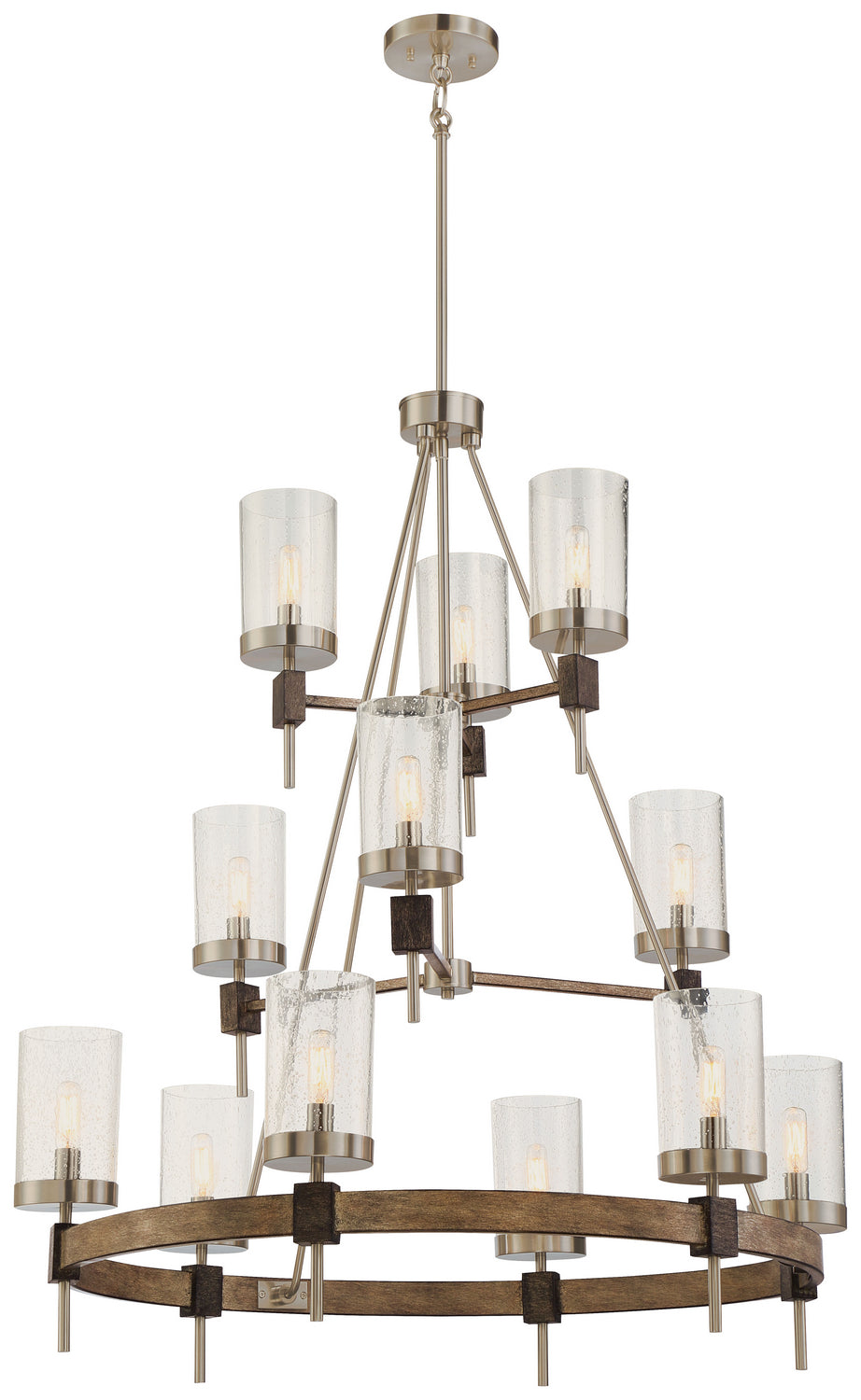 Bridlewood 12 Light Chandelier in Stone Grey w/Brushed Nickel
