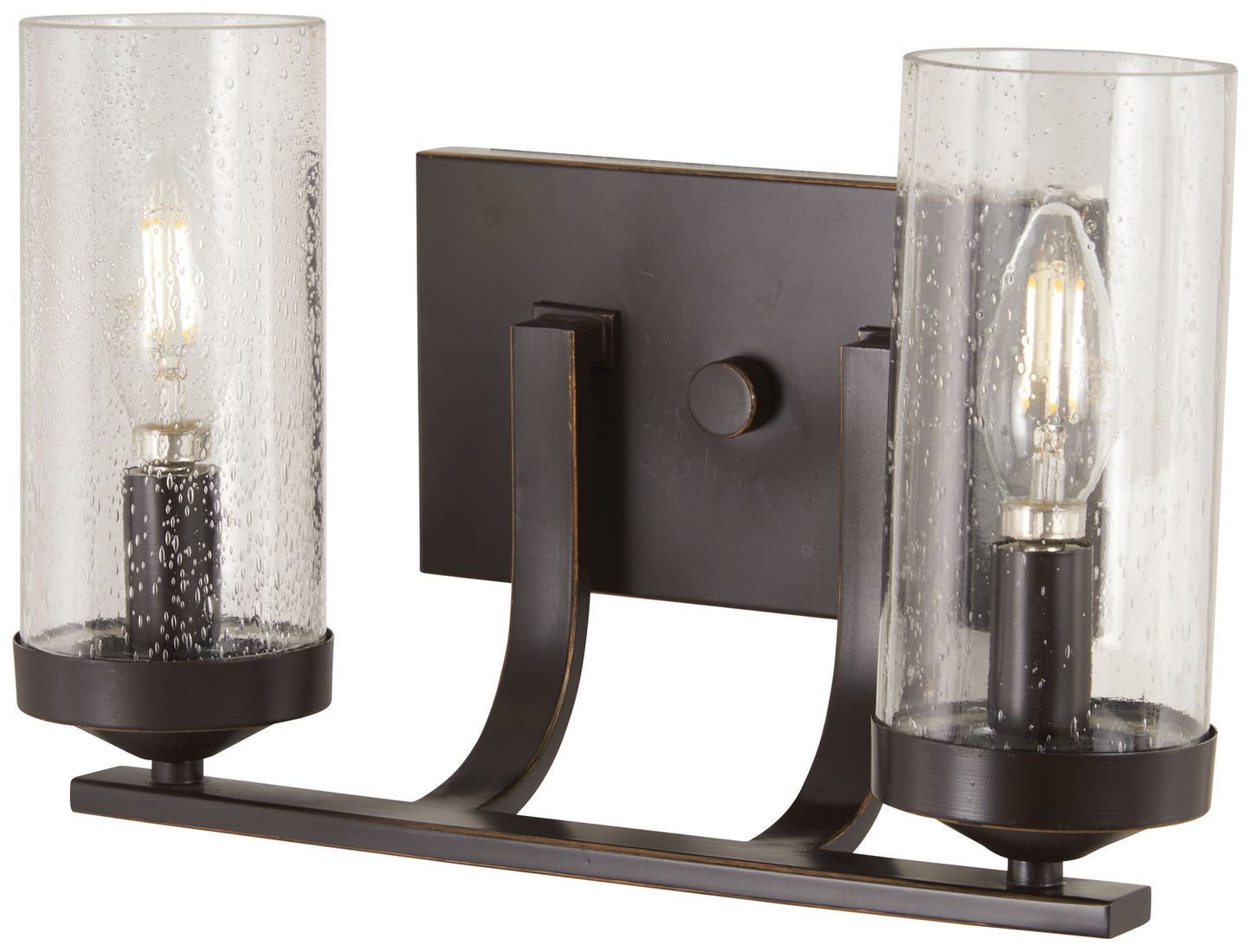 Elyton Two Light Bath in Downtown Bronze w/Gold Highlights