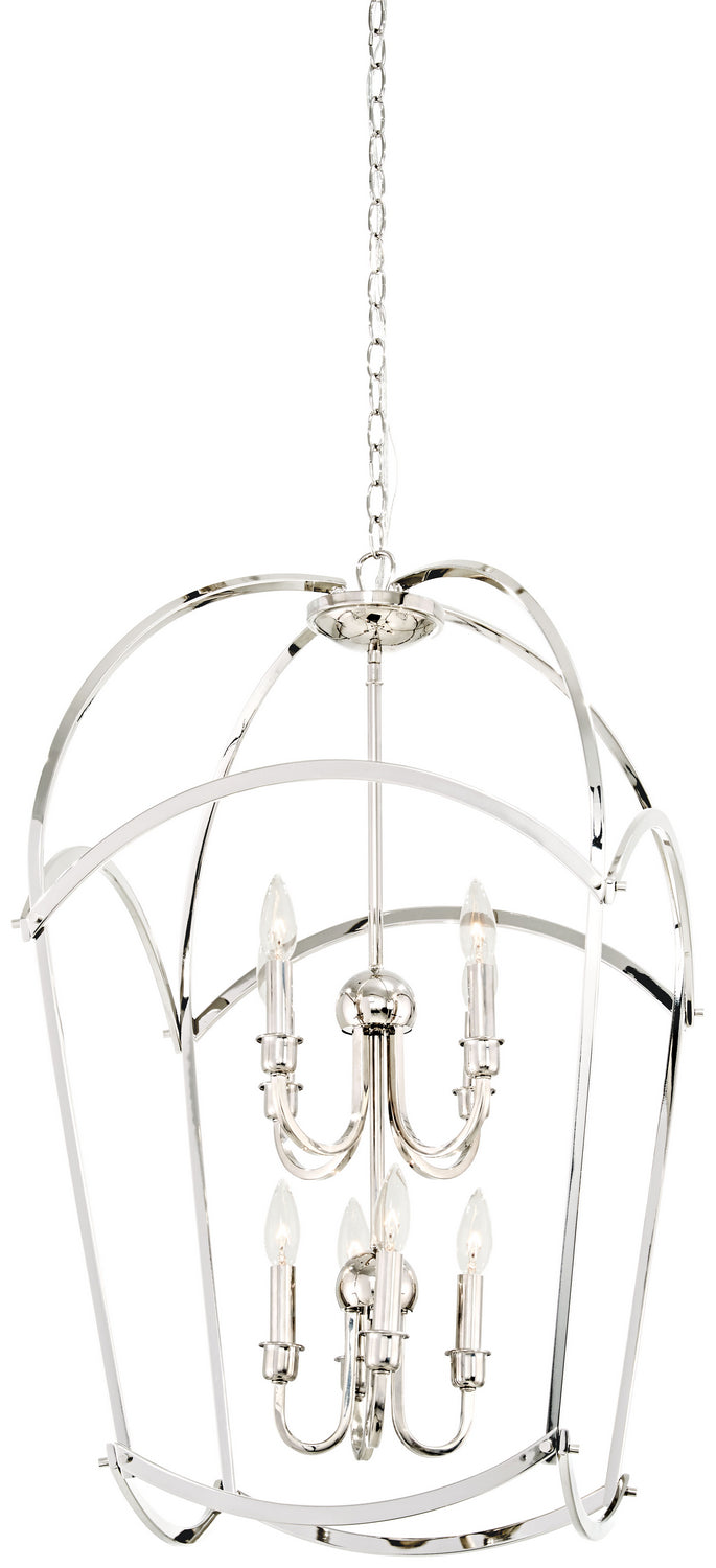 Jupiter's Canopy Eight Light Pendant in Polished Nickel