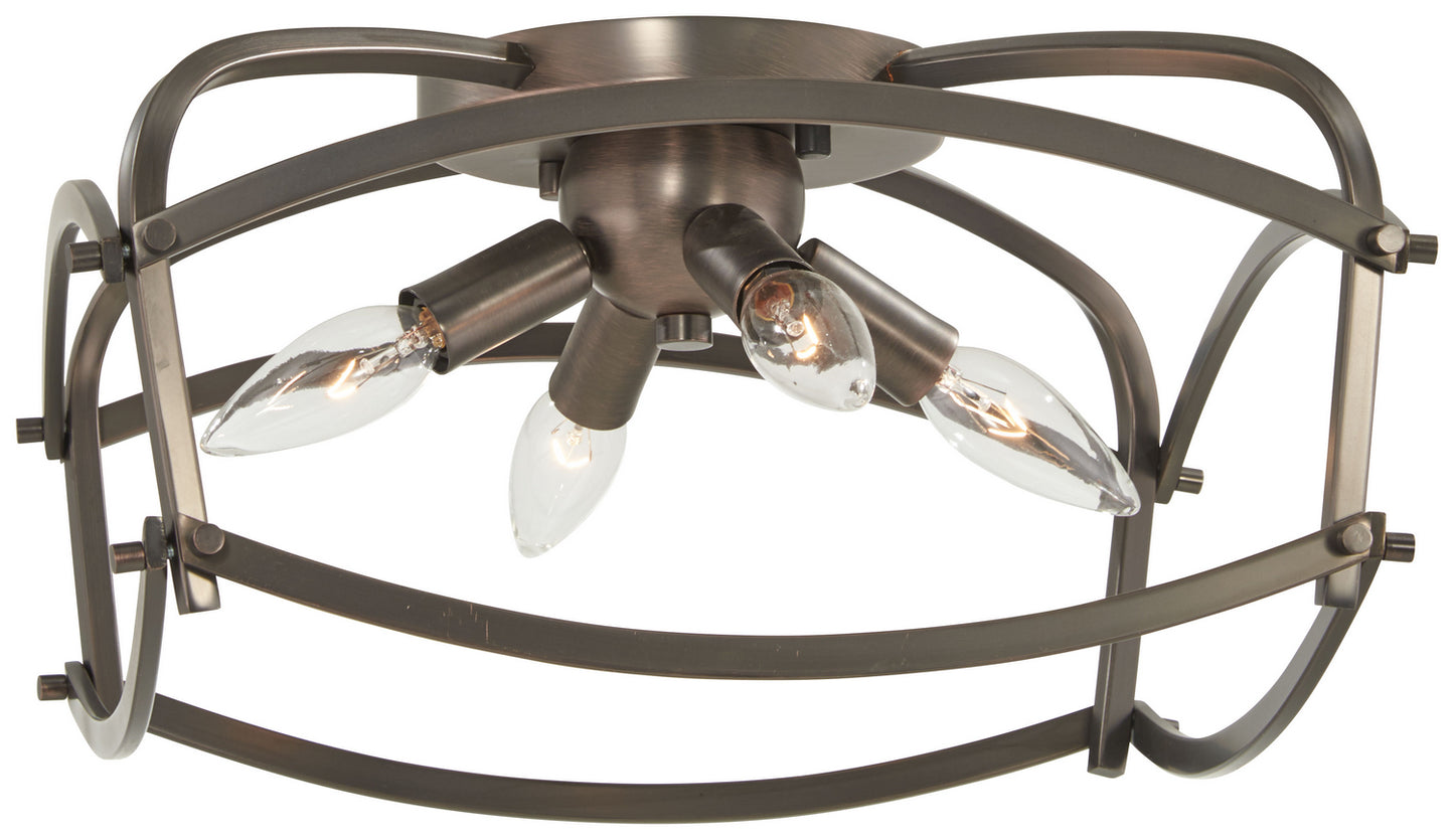 Jupiter's Canopy Four Light Flush Mount in Harvard Court Bronze