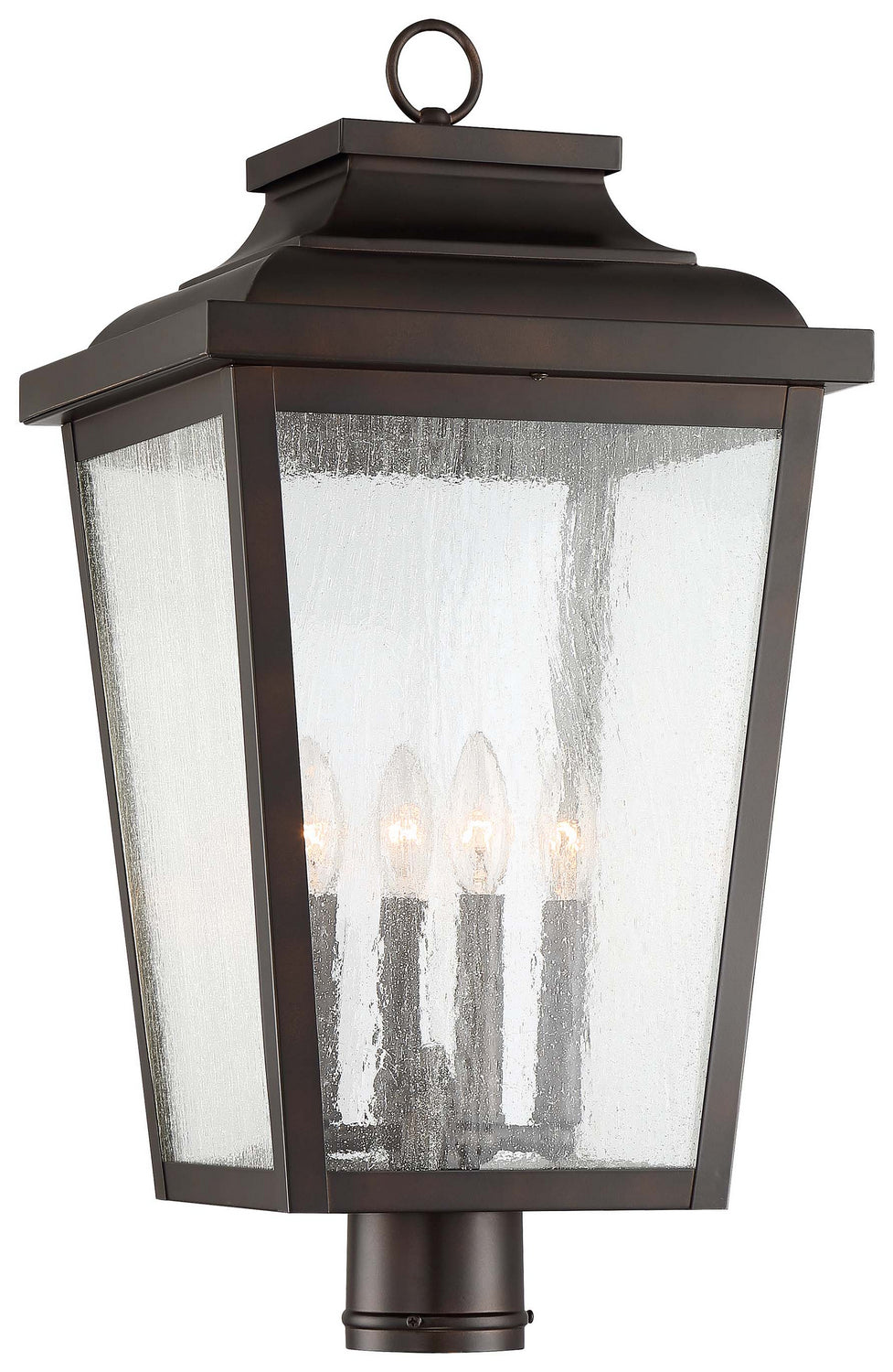 Irvington Manor Four Light Post Mount in Chelesa Bronze
