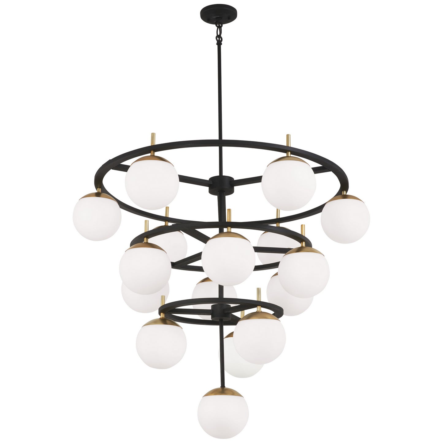 Alluria 16 Light Chandelier in Weathered Black With Autumn Gold