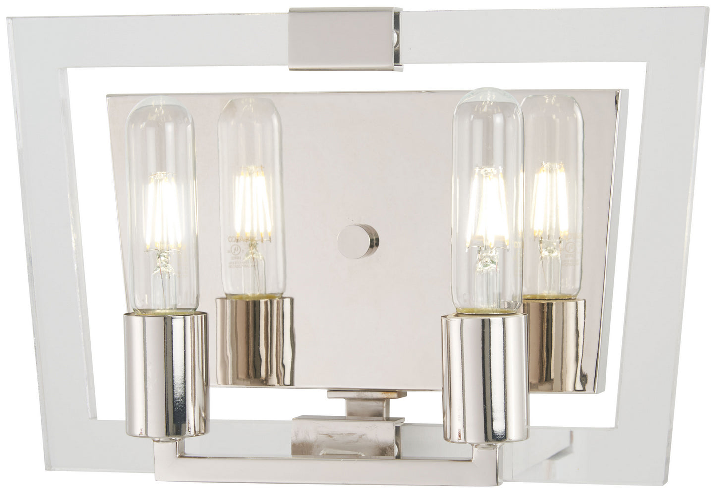Crystal Chrome Two Light Bath in Polished Nickel