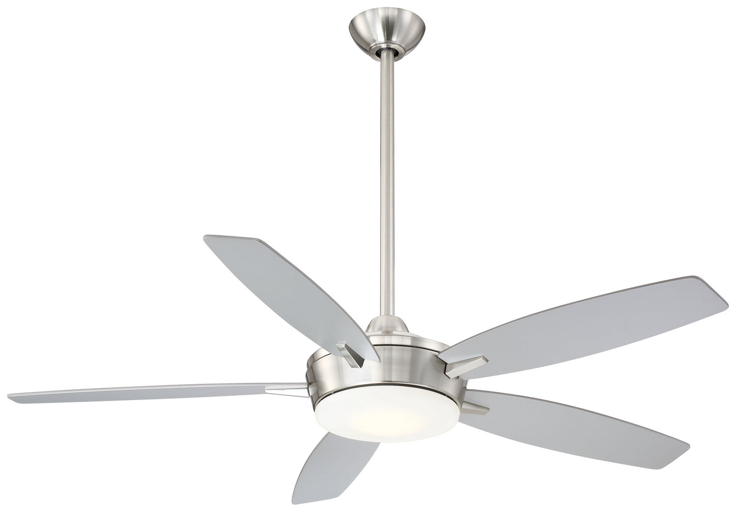 Espace 52"Ceiling Fan in Brushed Nickel With Silver Blades