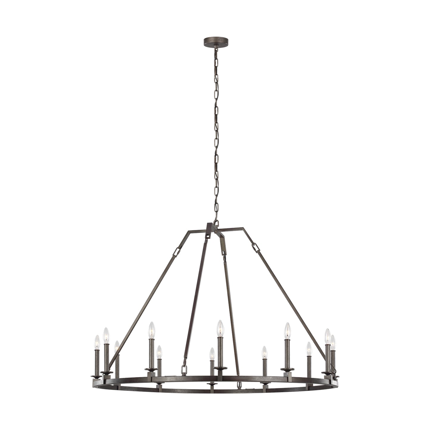 Landen 12 Light Chandelier in Smith Steel