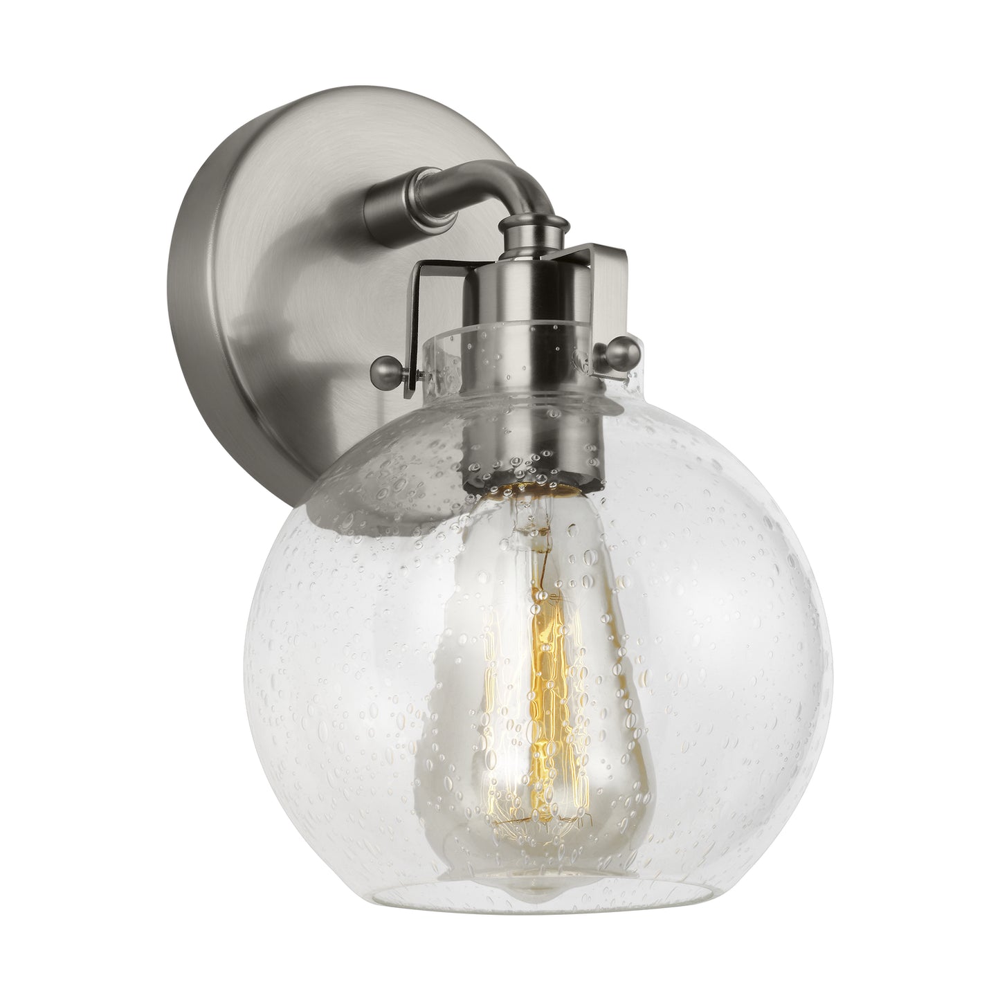 Clara One Light Wall Sconce in Satin Nickel