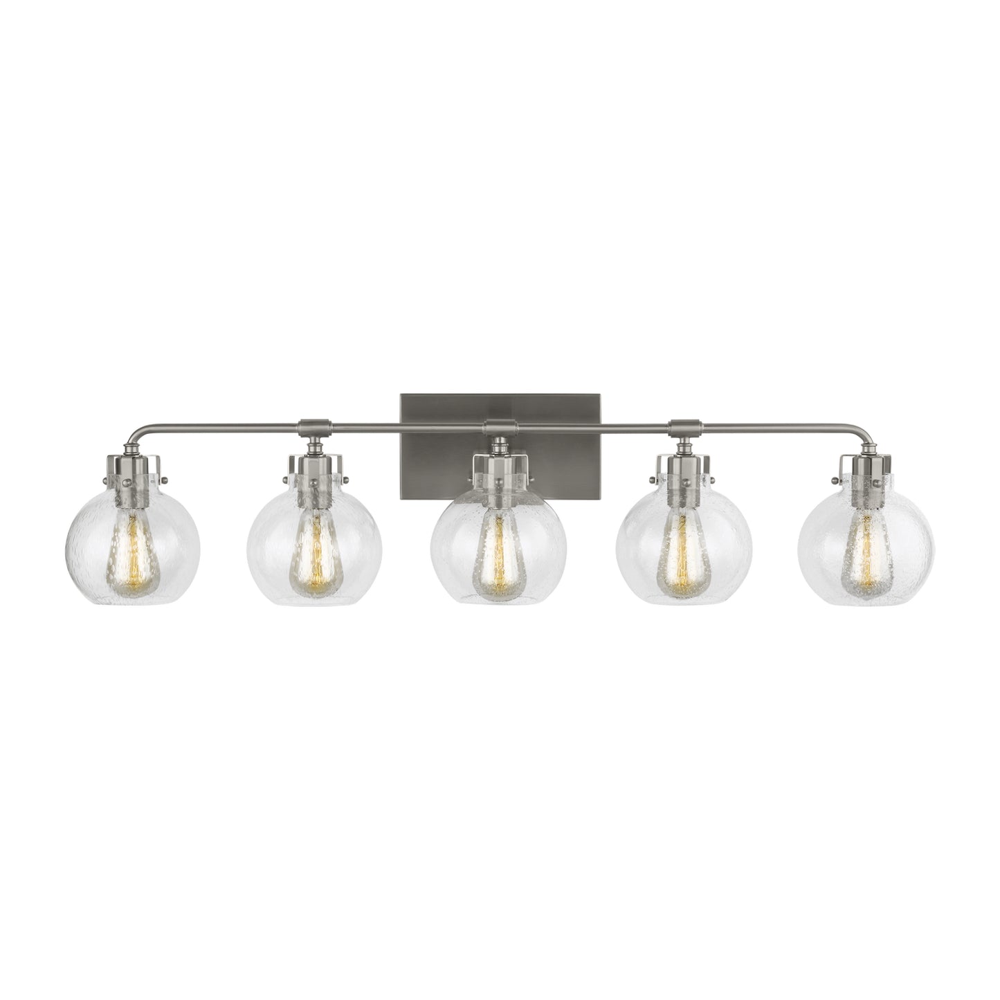Clara Five Light Vanity in Satin Nickel