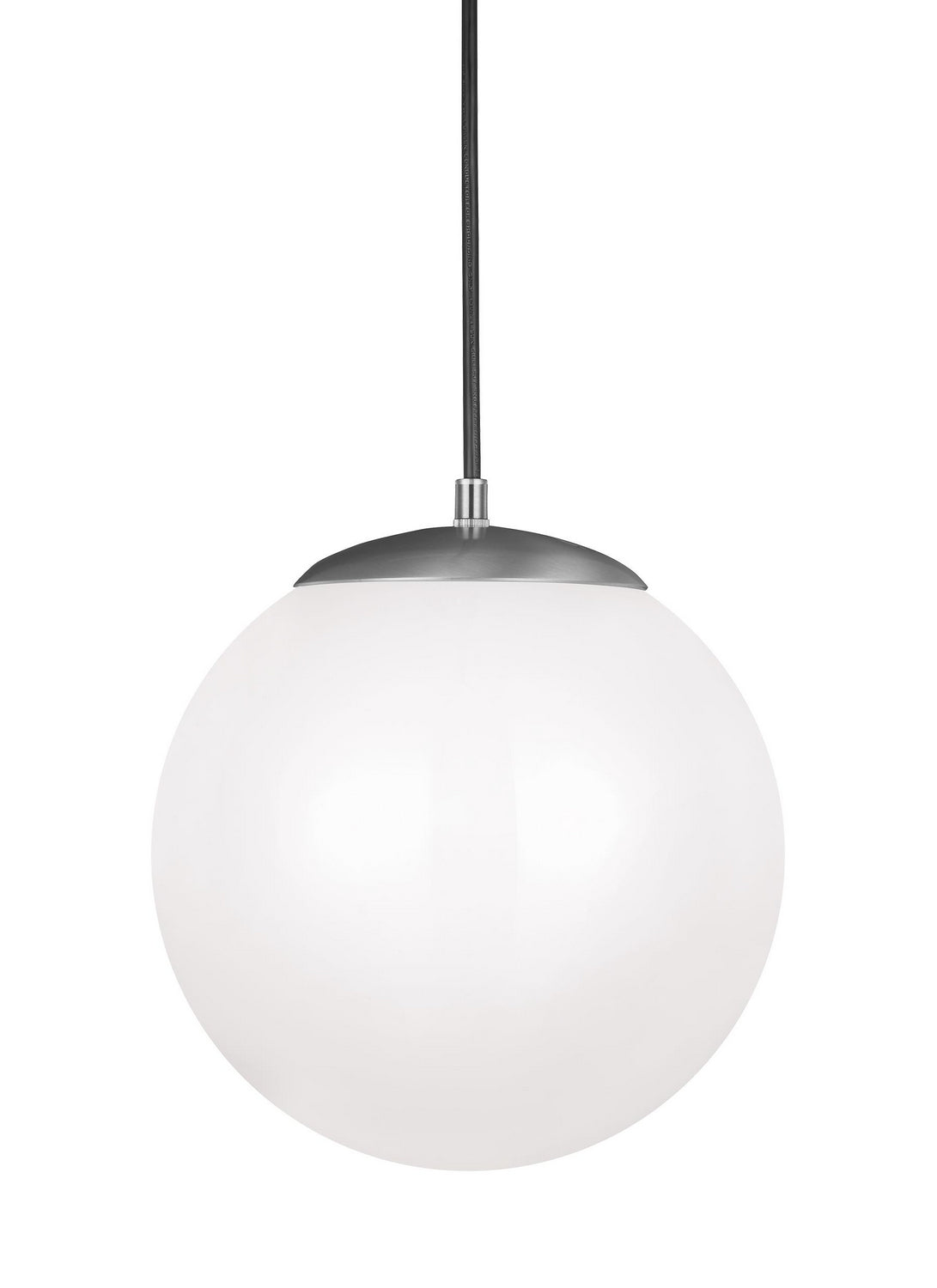 Leo - Hanging Globe LED Pendant in Satin Aluminum