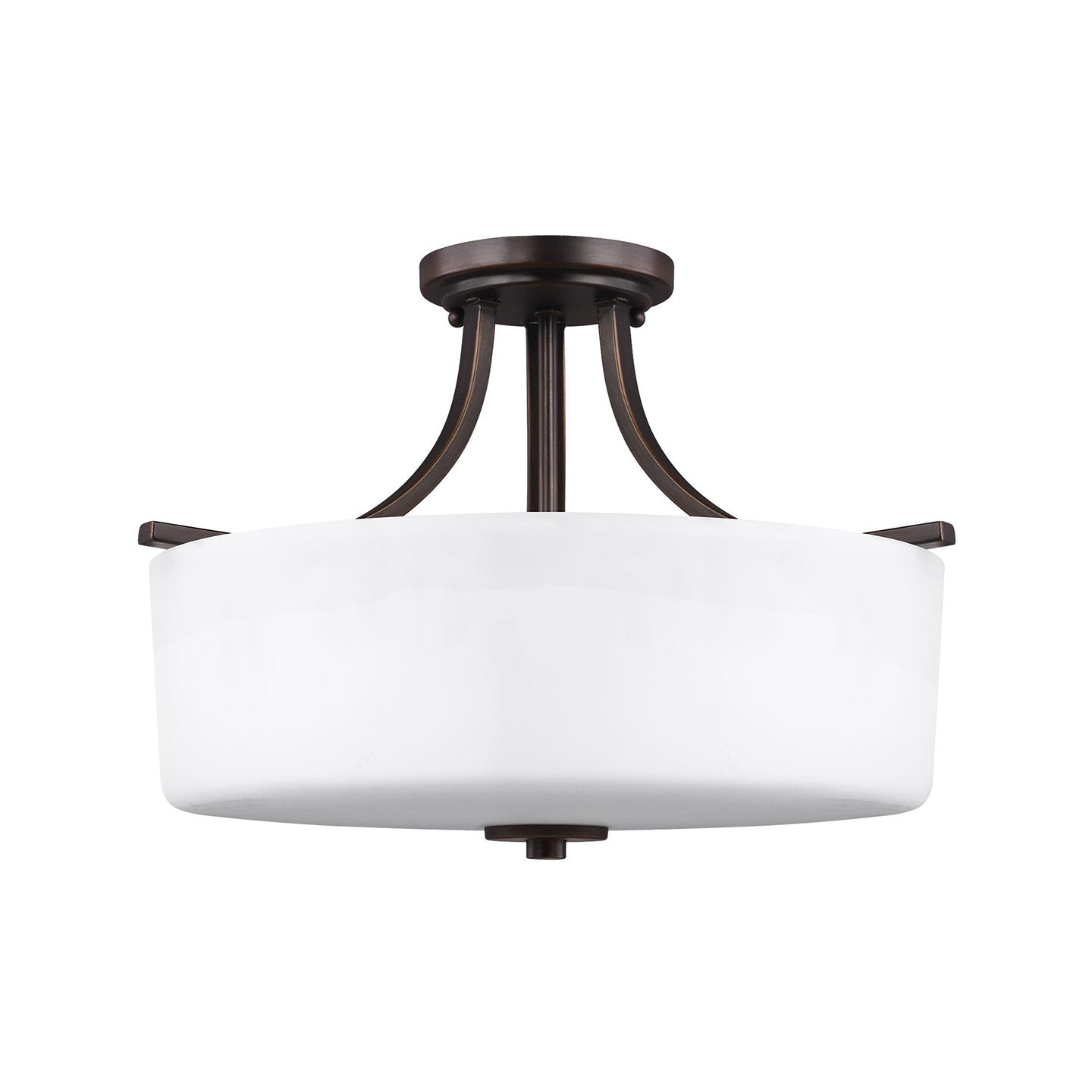 Canfield Three Light Semi-Flush Mount in Bronze